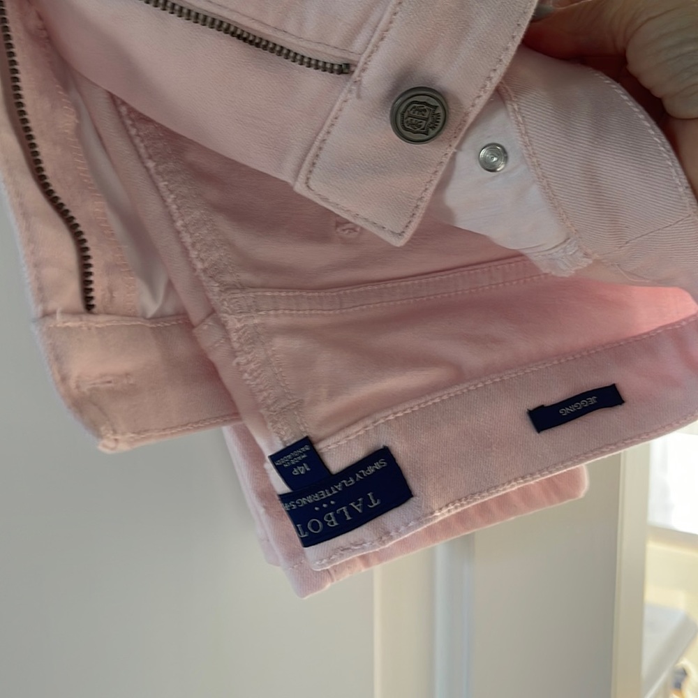 Talbots light pink denim simply flattering 5 pocket legging